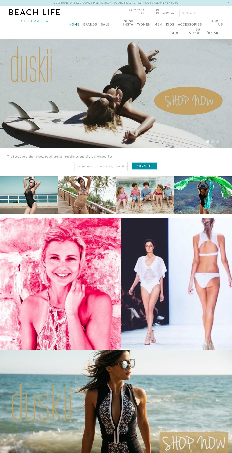 beachlifeaustralia.com shopify website screenshot