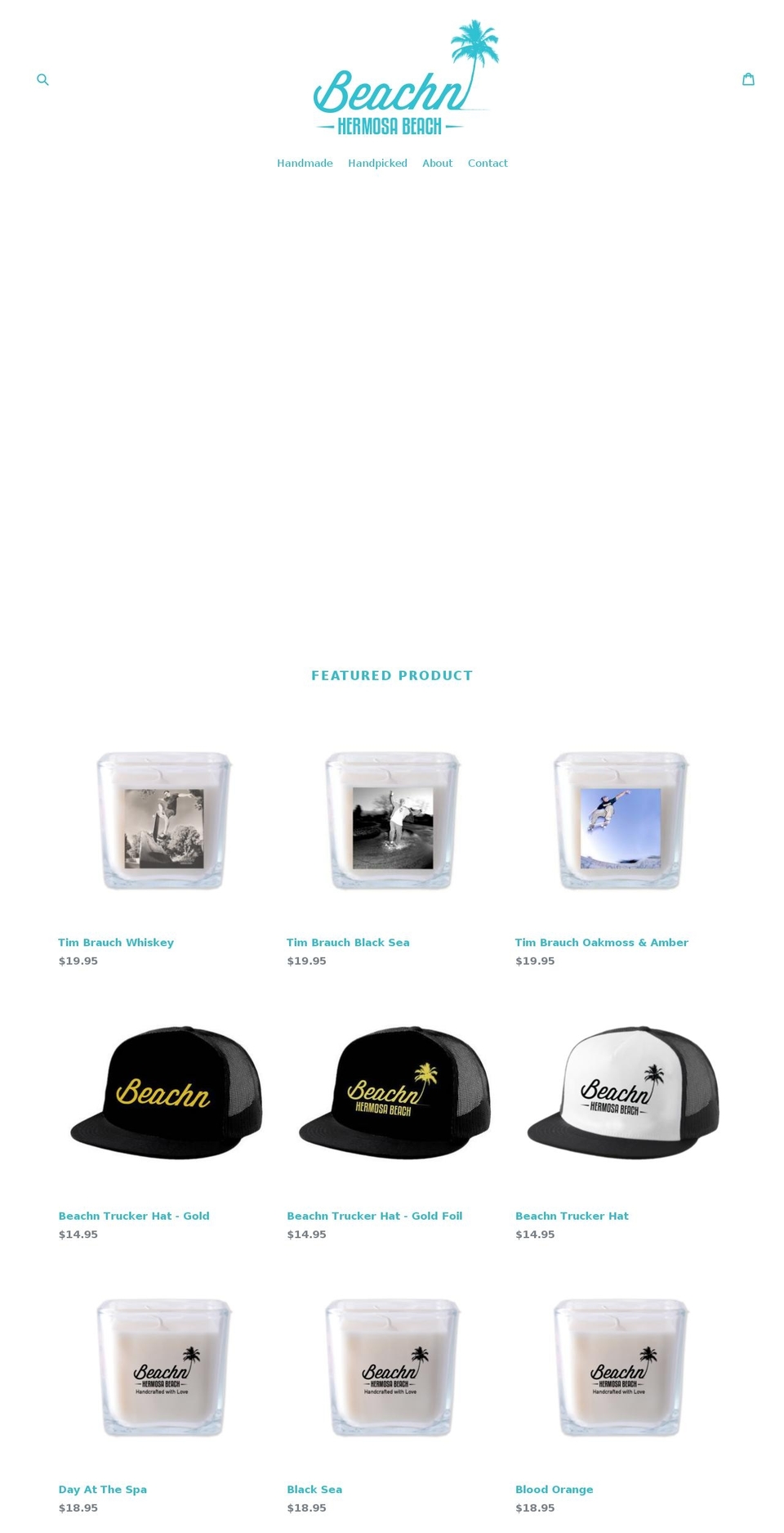 beachncandles.com shopify website screenshot