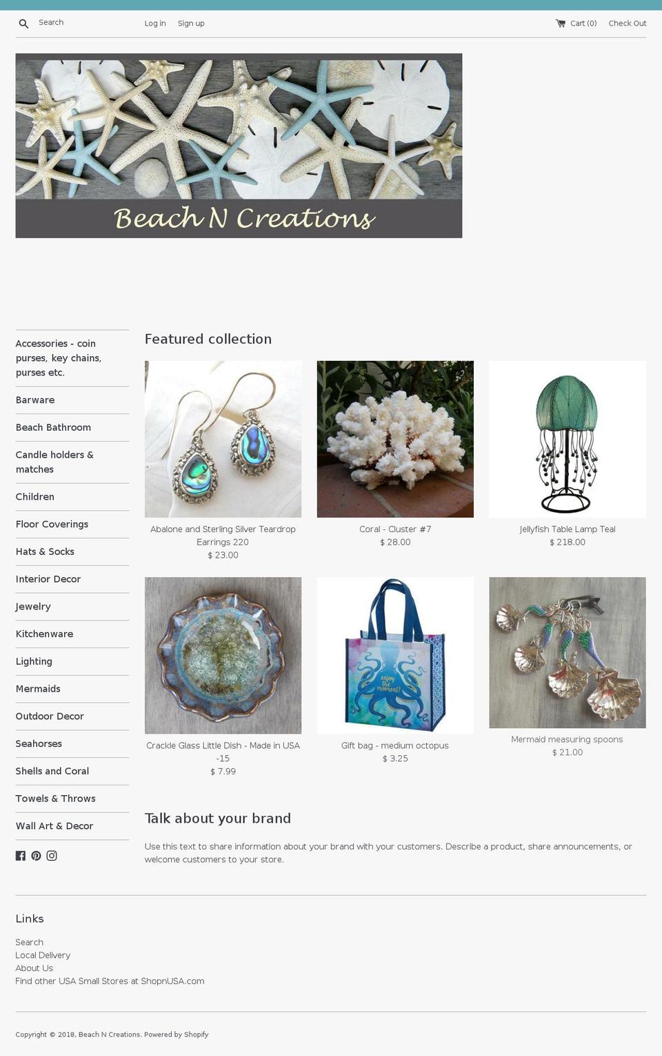 beachnmermaids.com — Shopify storefront screenshot