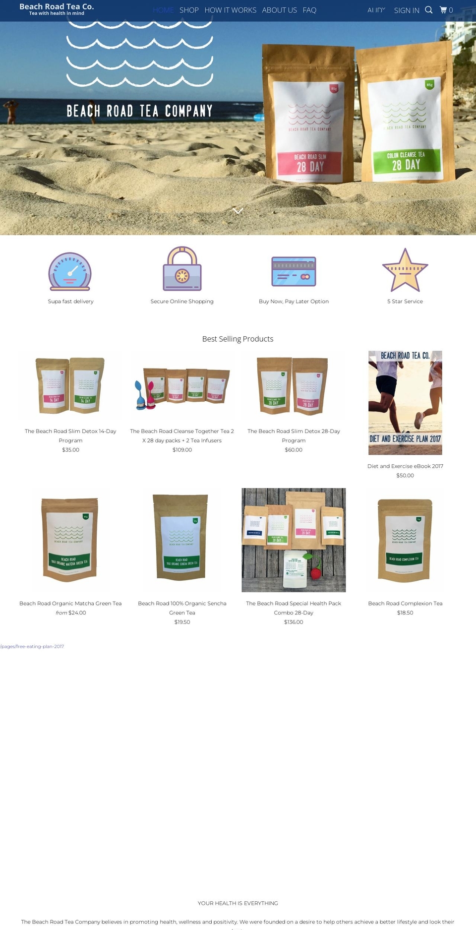 beachroadtea.com.au shopify website screenshot