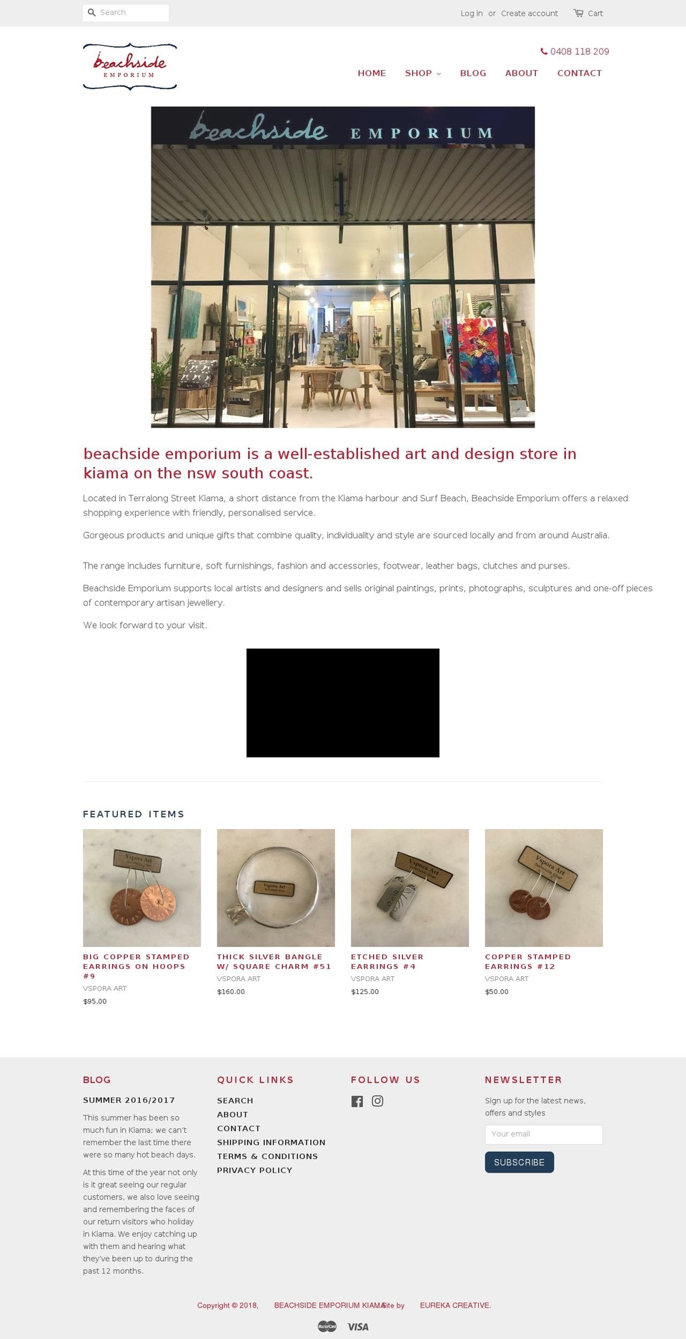 beachside-emporium.com shopify website screenshot