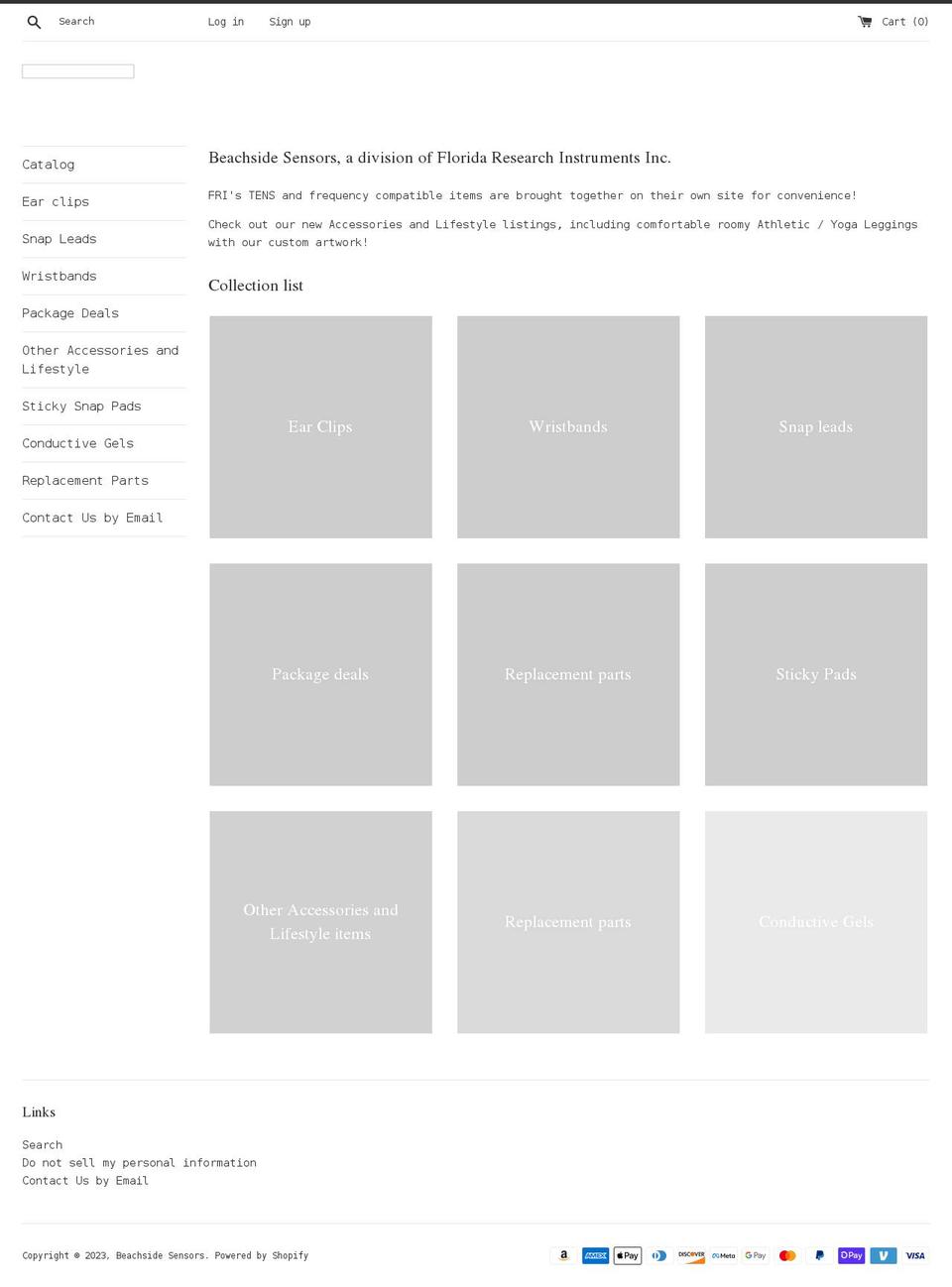beachsidesensors.com shopify website screenshot