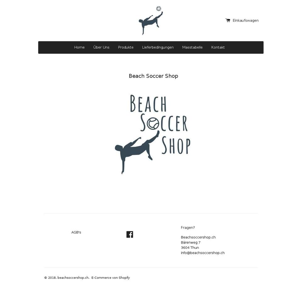 beachsoccershop.ch shopify website screenshot