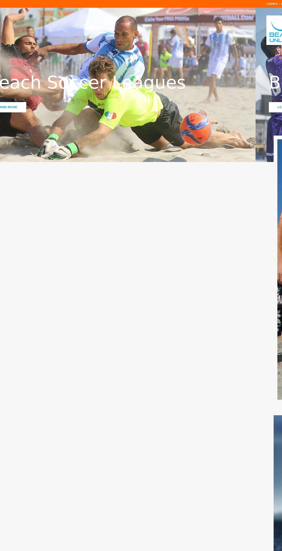 beachsoccerunlimited.com — Shopify storefront screenshot