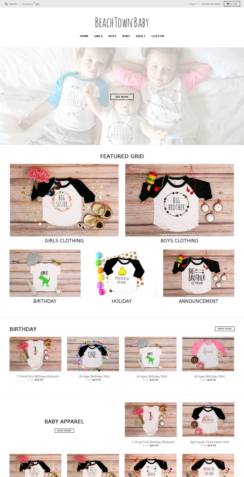 beachtownbaby.com shopify website screenshot