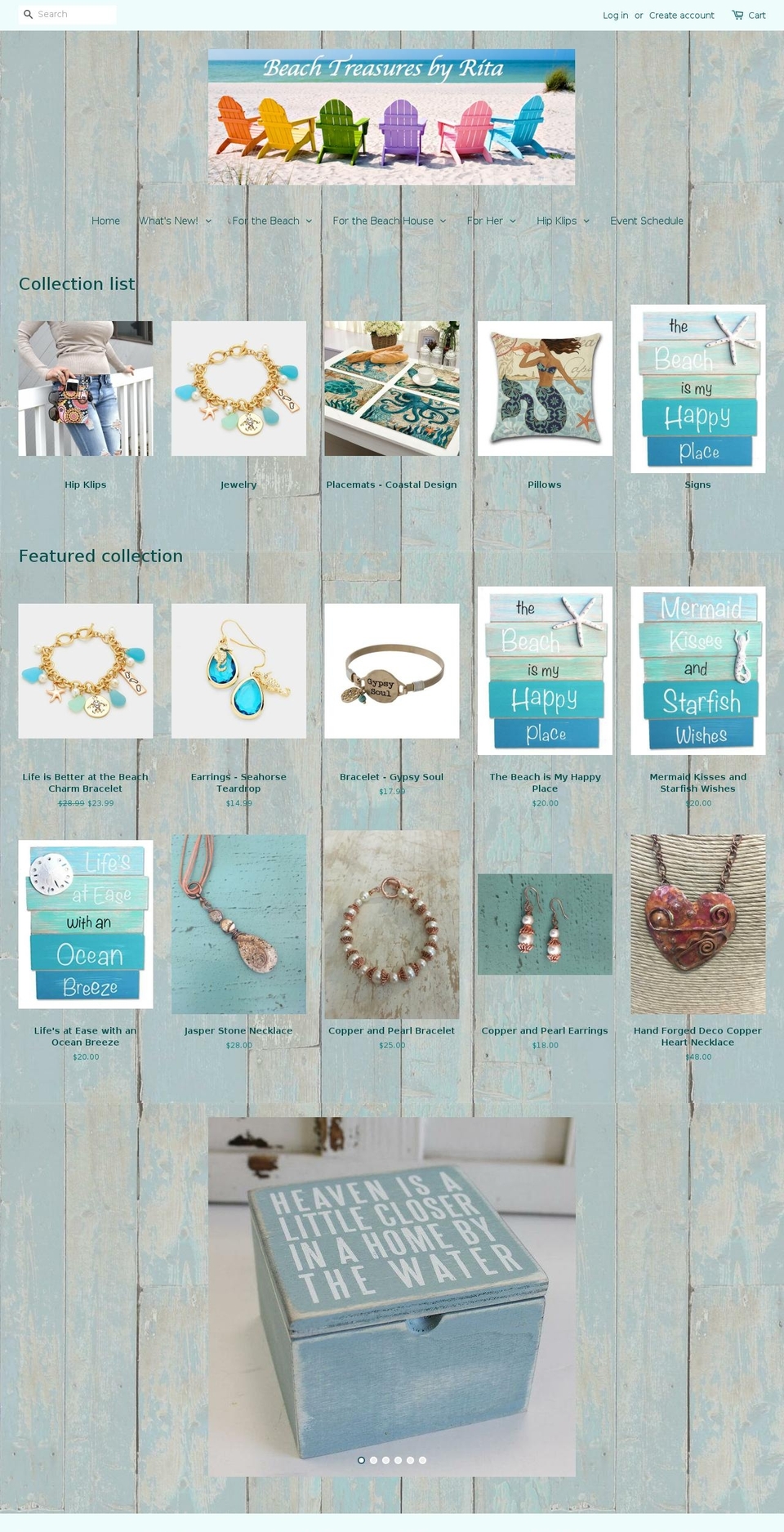 beachtreasuresbyrita.com — Shopify storefront screenshot