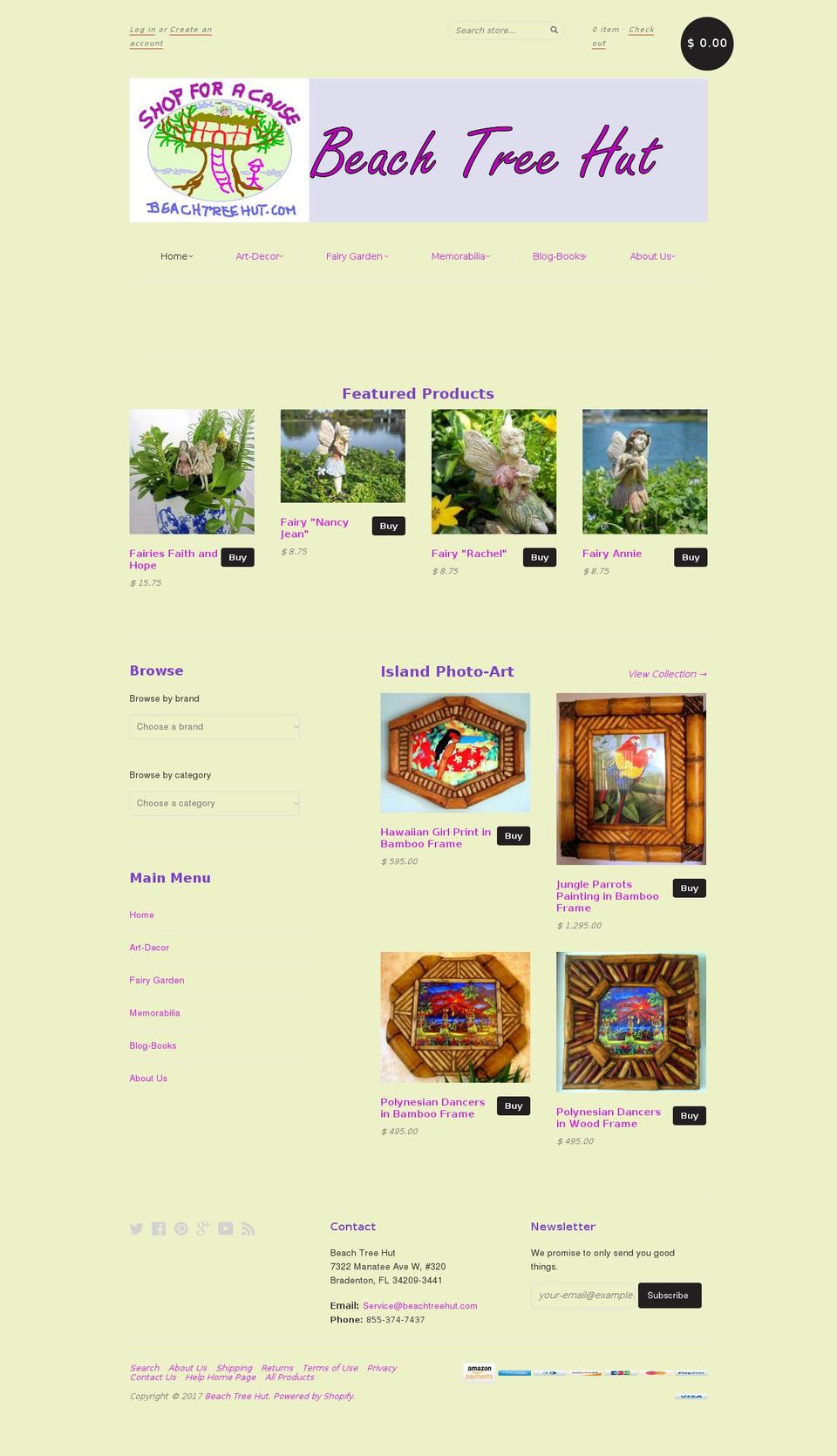 beachtreehut.com shopify website screenshot