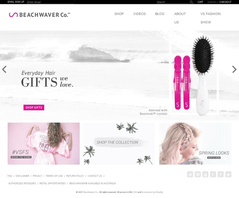 beachwaver.com shopify website screenshot