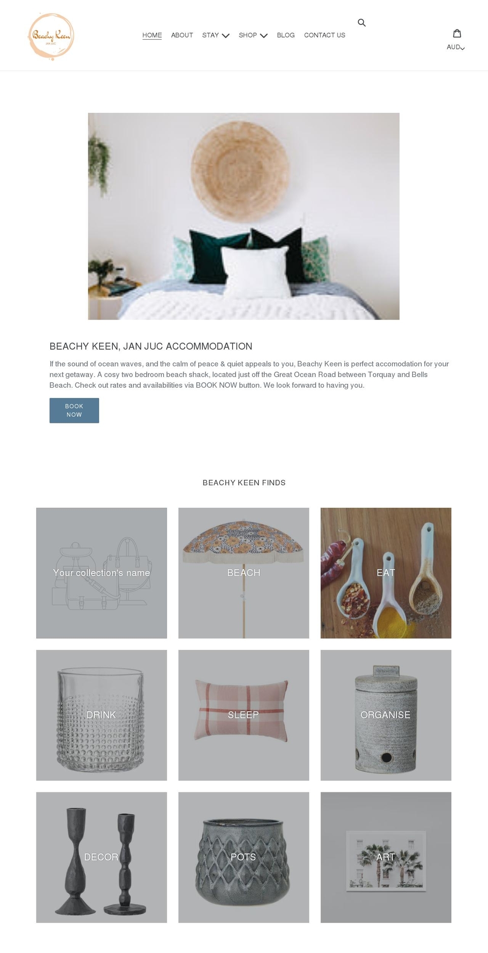 beachykeenjanjuc.com.au shopify website screenshot