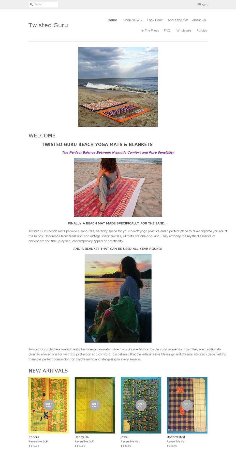 beachyogamats.com shopify website screenshot