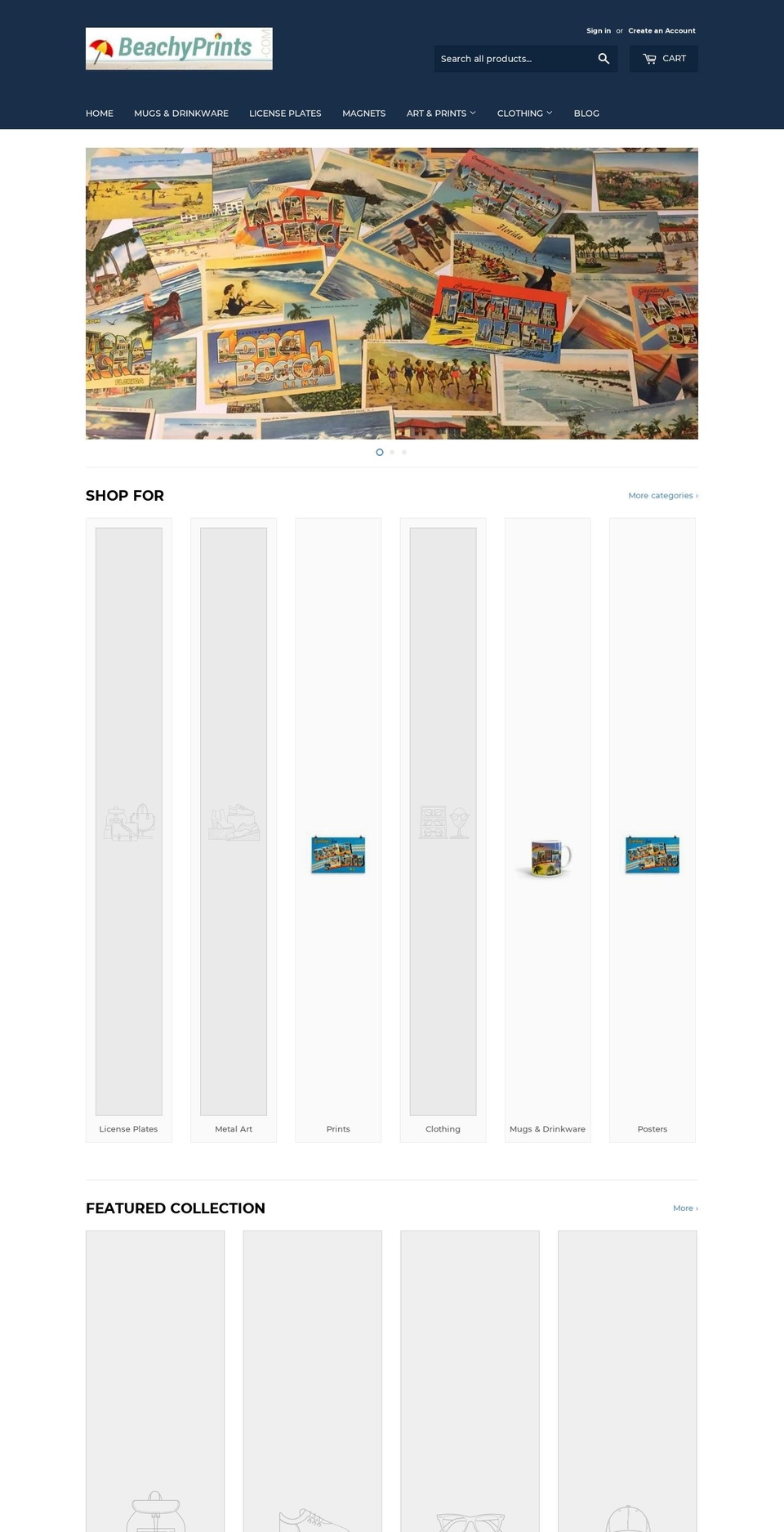 beachyprints.com shopify website screenshot