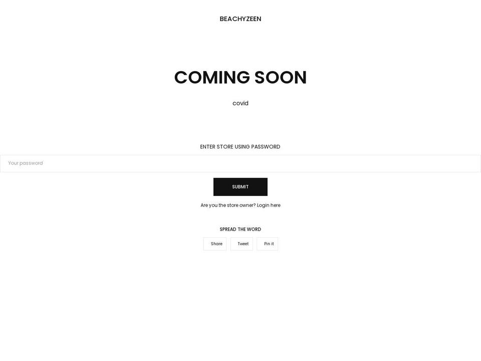 beachyzeen.com — Shopify storefront screenshot