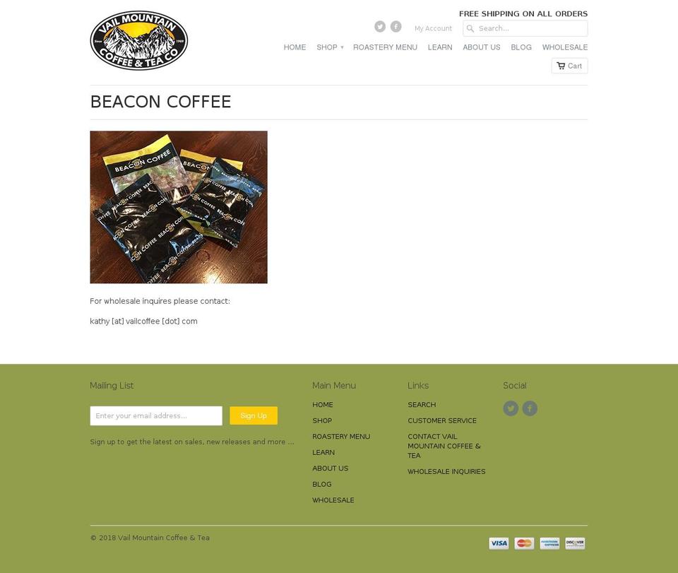 beacon-coffee.com — Shopify storefront screenshot