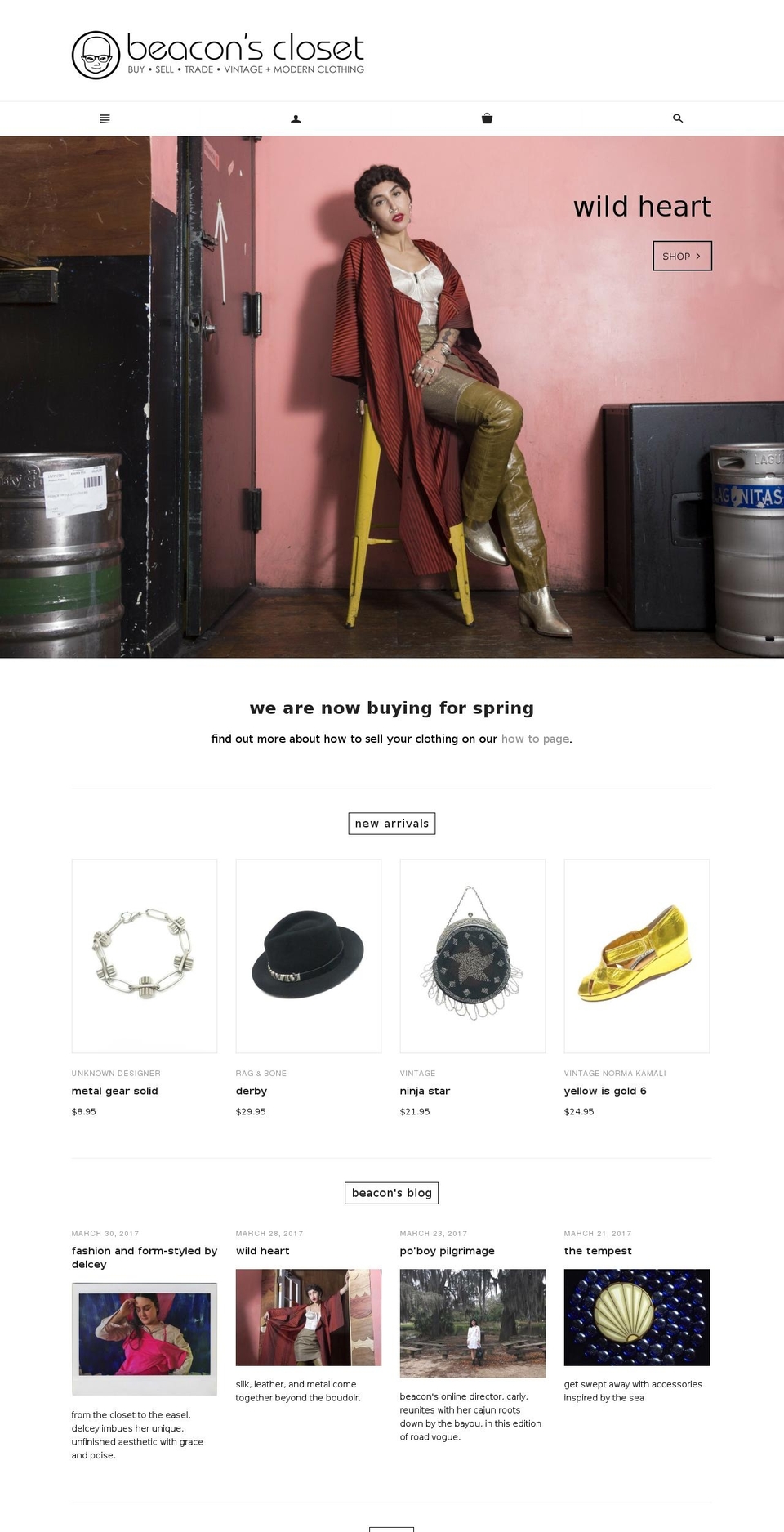 beaconscloset.com shopify website screenshot