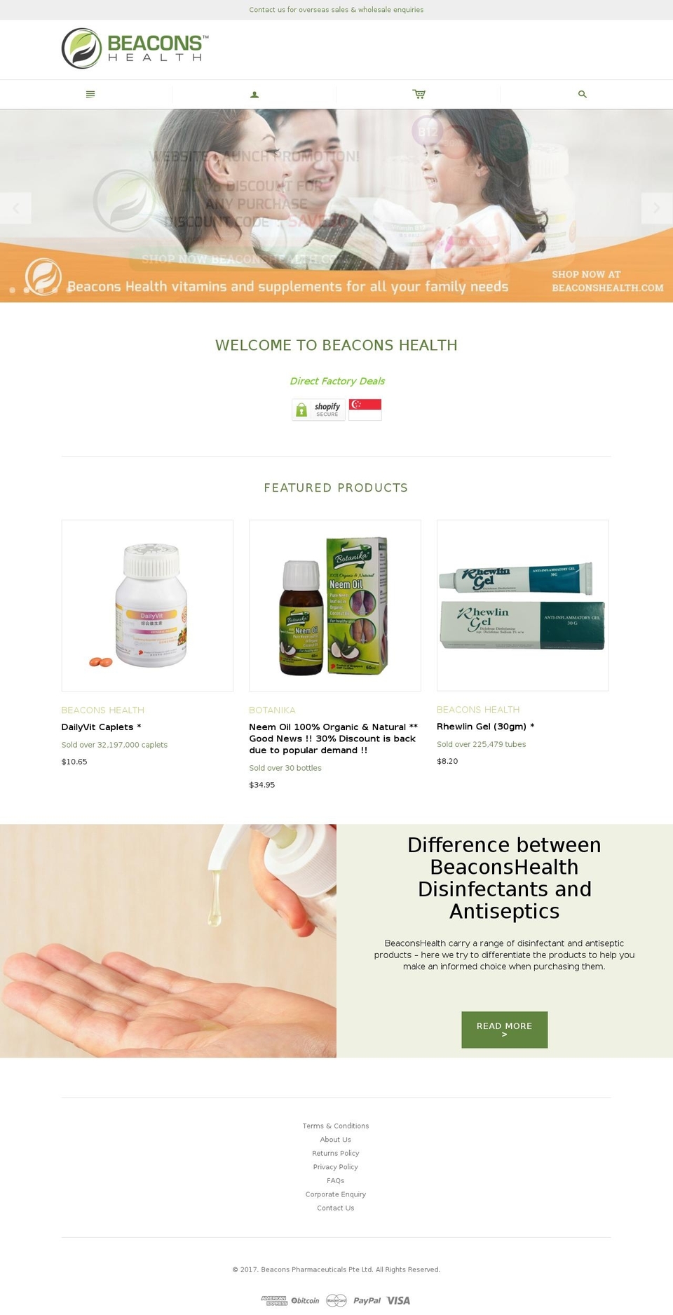 beaconshealth.com shopify website screenshot