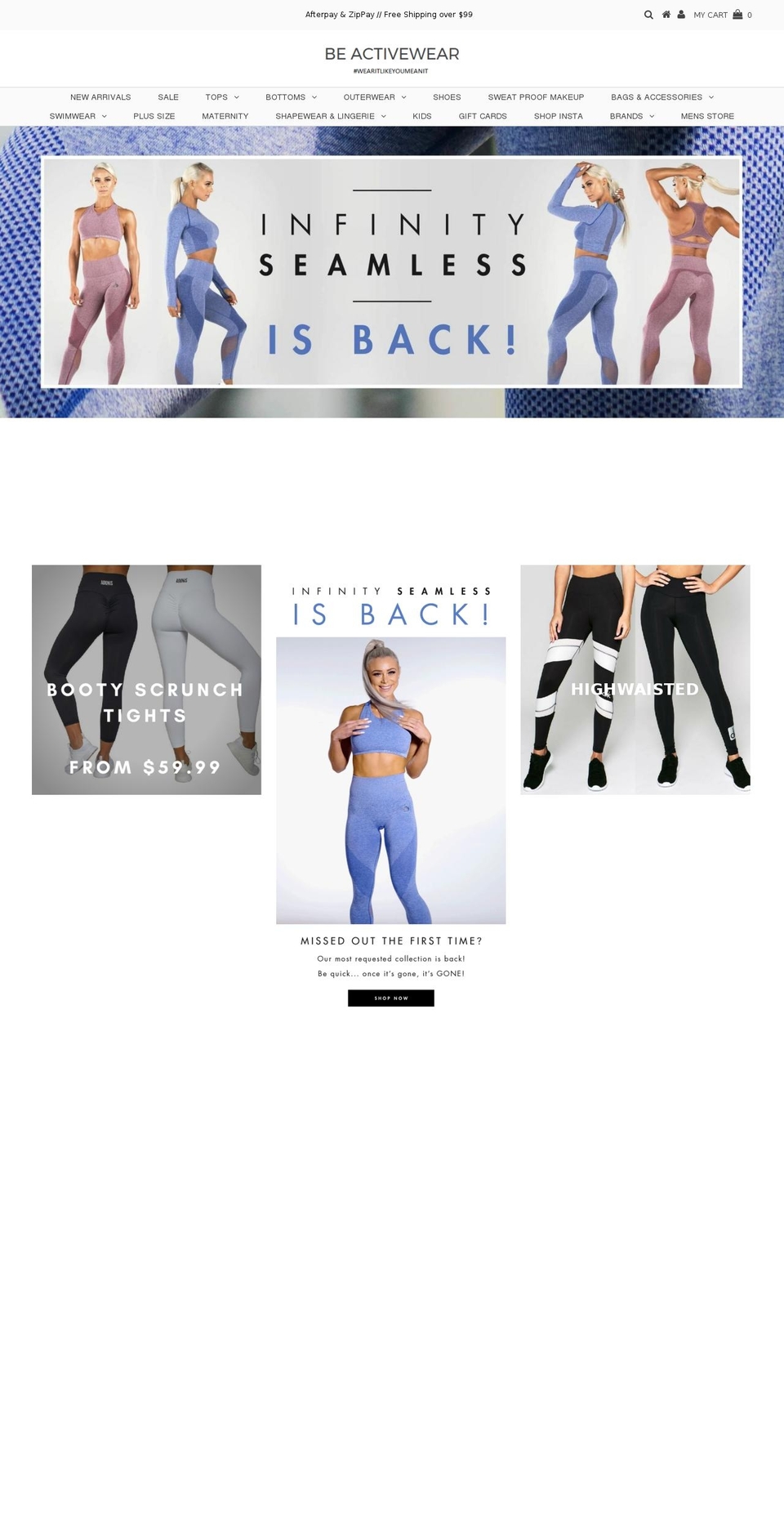 beactivewear.com.au shopify website screenshot