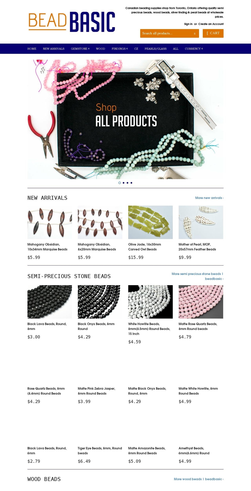 beadbasic.com shopify website screenshot