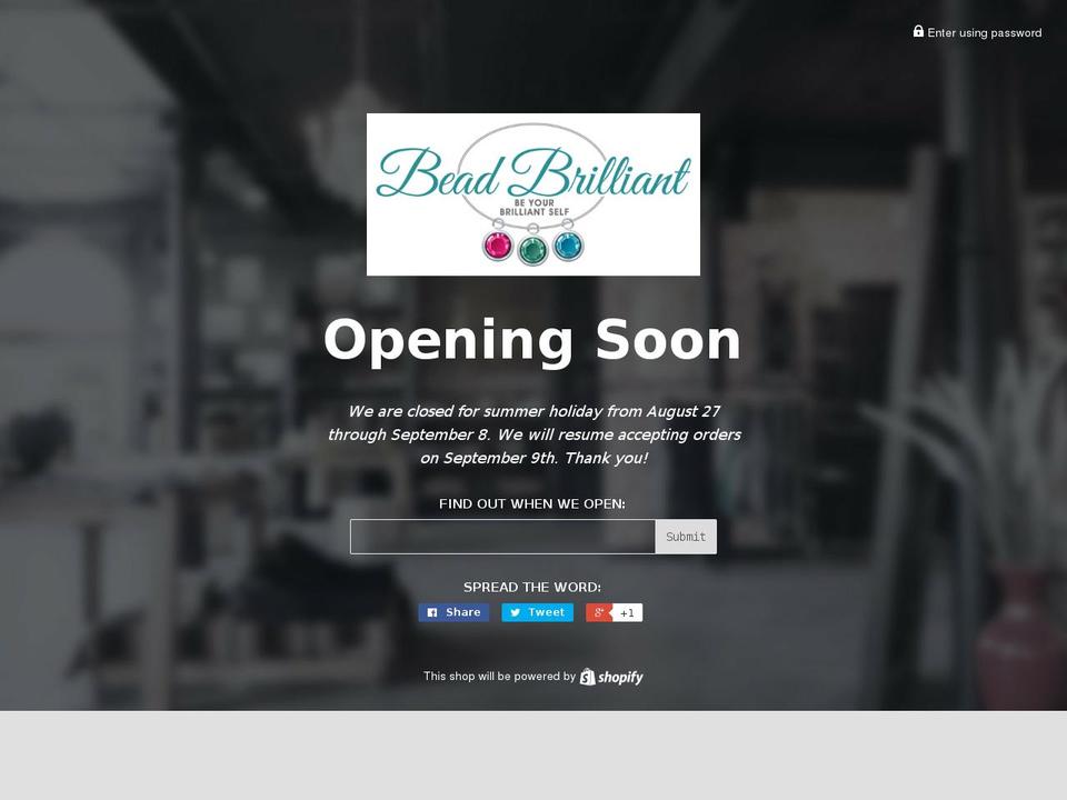 beadbrilliant.com — Shopify storefront screenshot