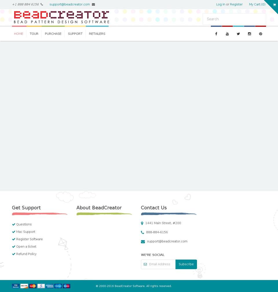 Creator Shopify theme site example beadcreator.com