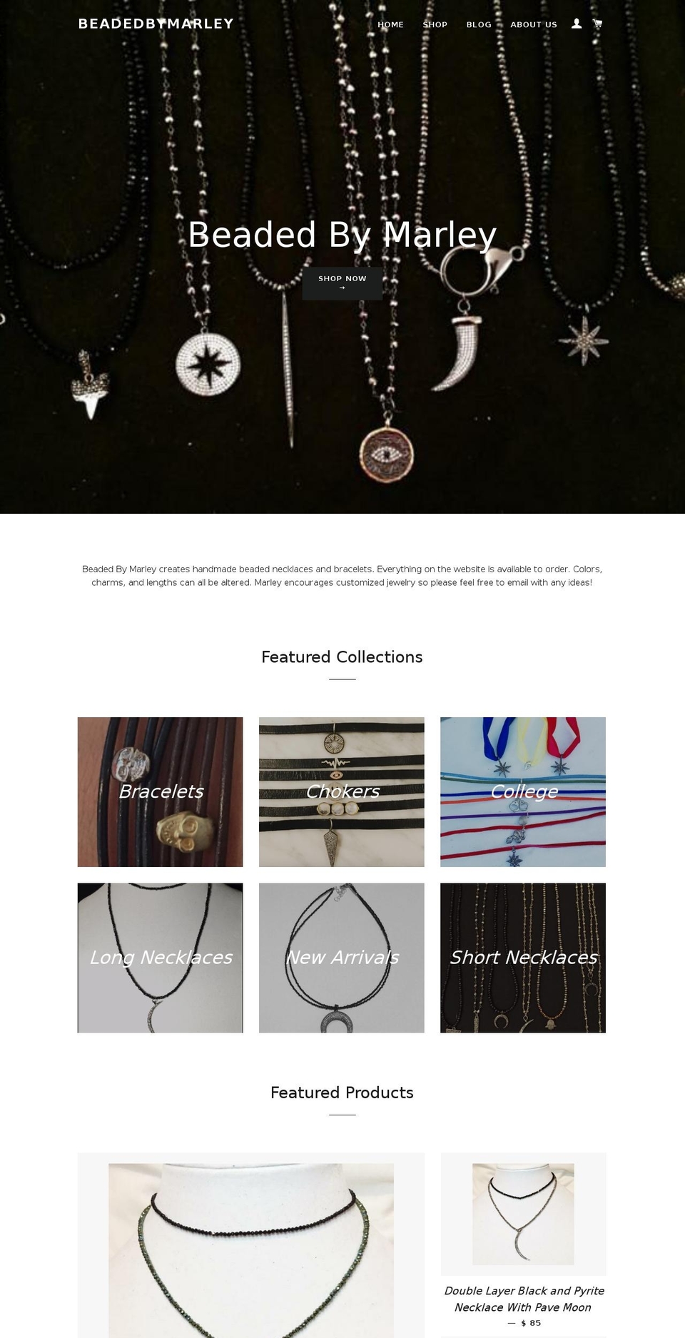 beadedbymarley.com — Shopify storefront screenshot