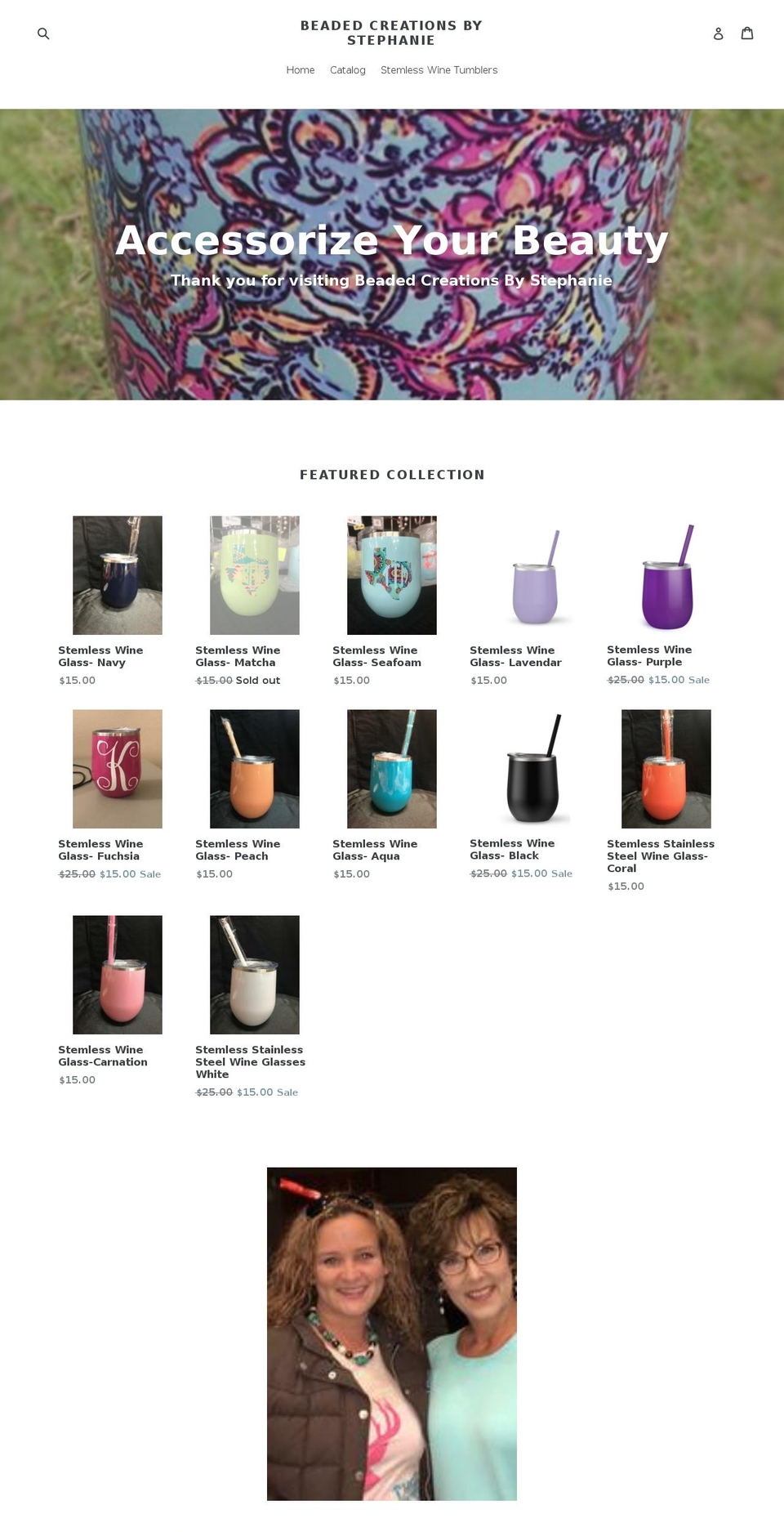 beadedcreationsbystephanie.com shopify website screenshot