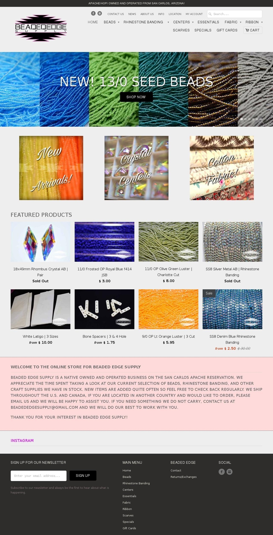 beadededgesupply.com shopify website screenshot