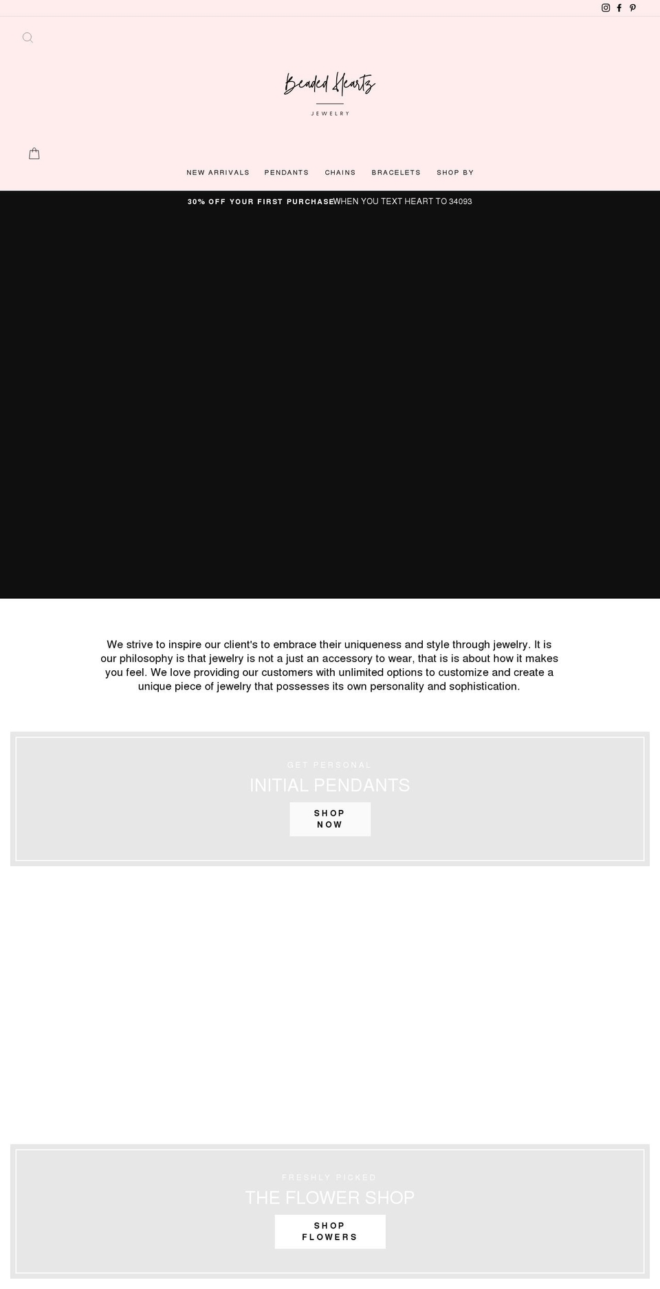 beadedheartz.com shopify website screenshot