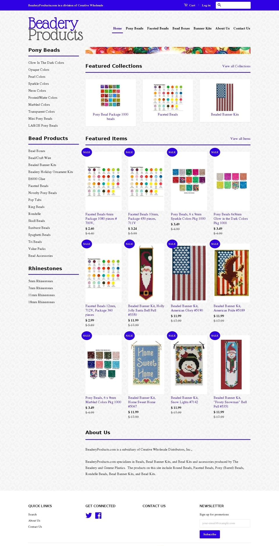 beaderyproducts.com shopify website screenshot