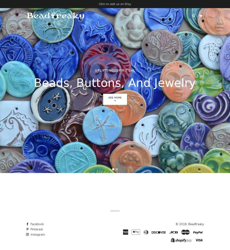 beadfreaky.com — Shopify storefront screenshot