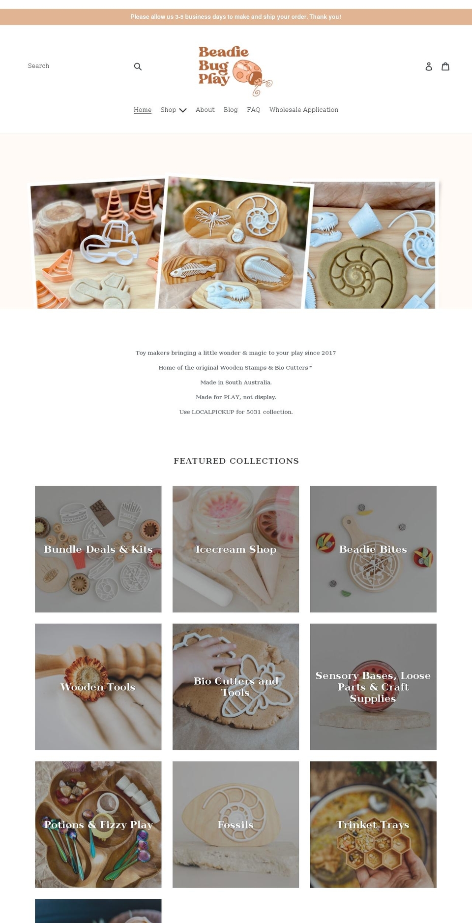 beadiebugplay.com shopify website screenshot