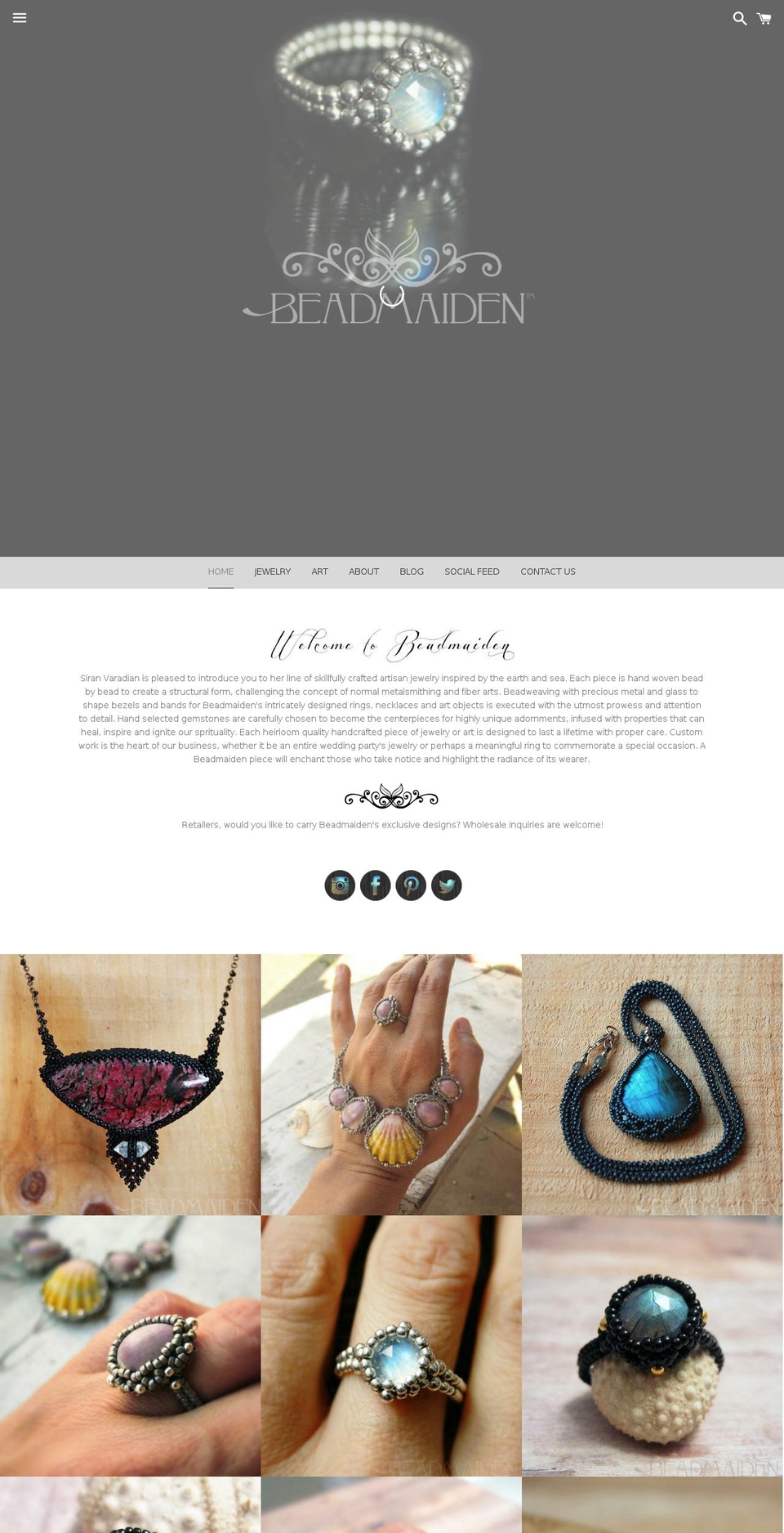 beadmaiden.com shopify website screenshot