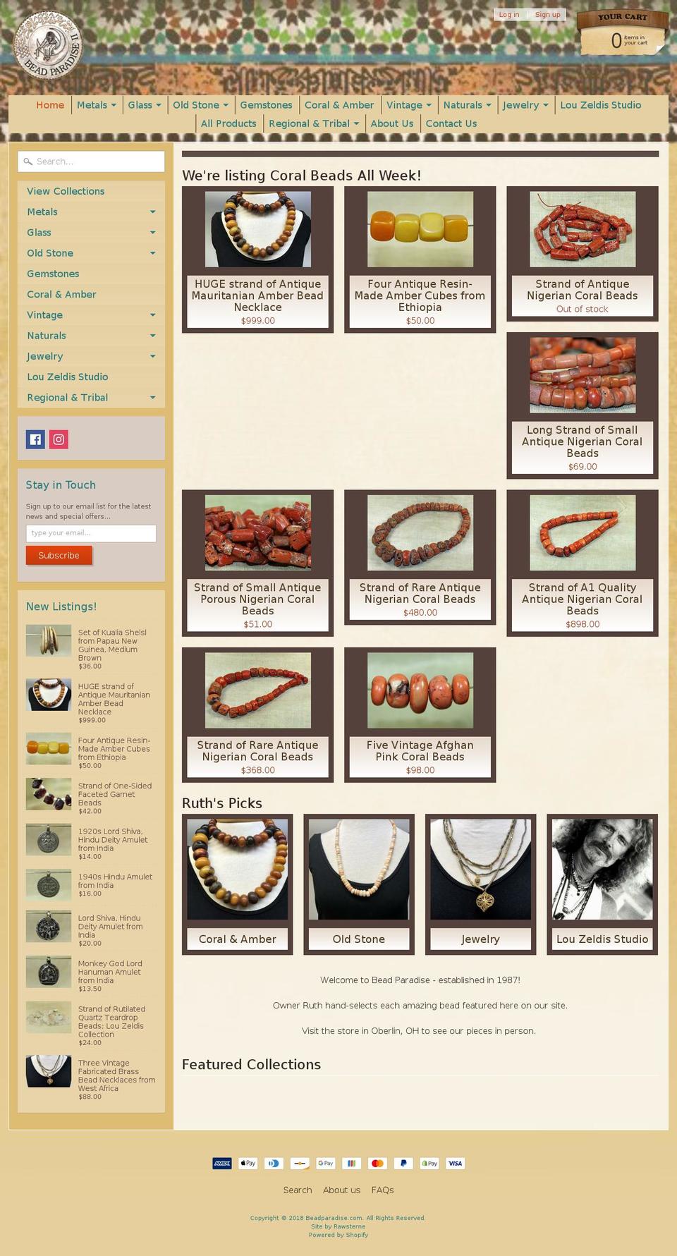 beadparadise.com shopify website screenshot