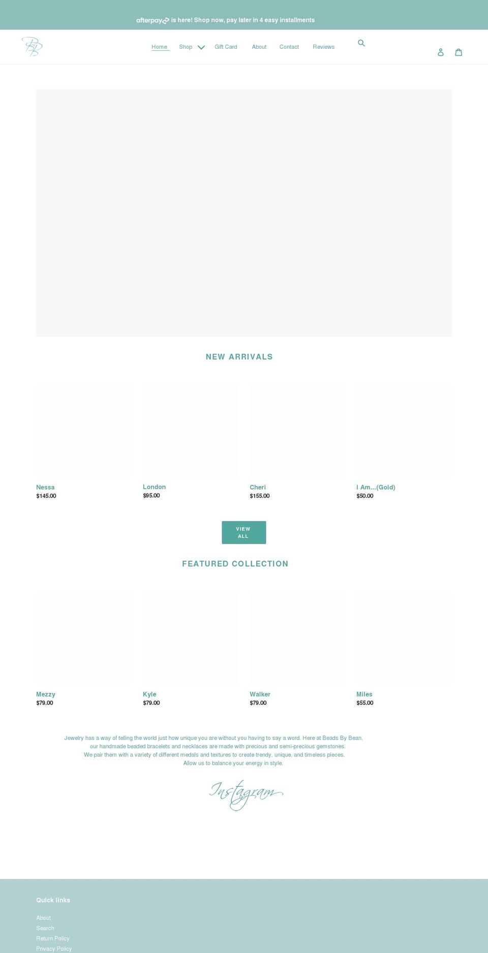 beadsbybean.com shopify website screenshot