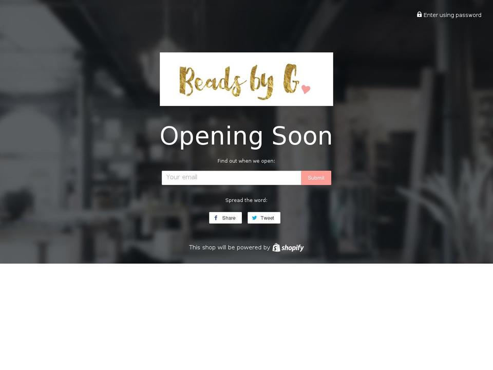 beadsbyg.com shopify website screenshot