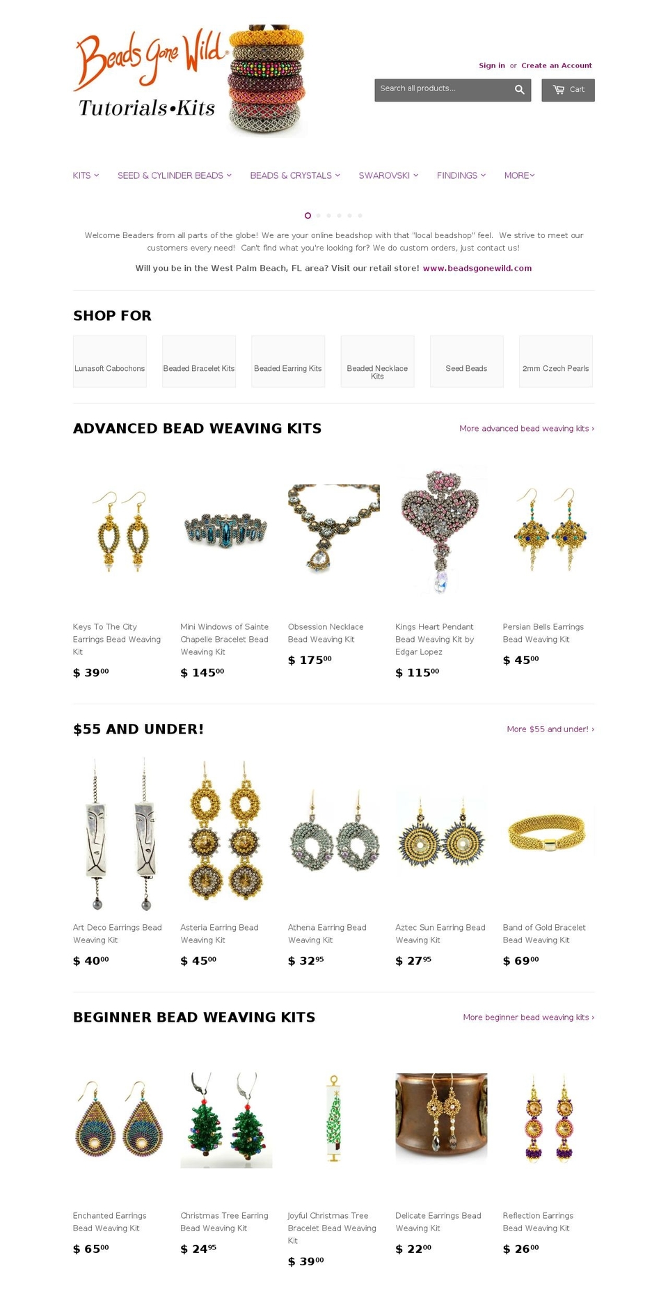 beadsgonewild.biz shopify website screenshot