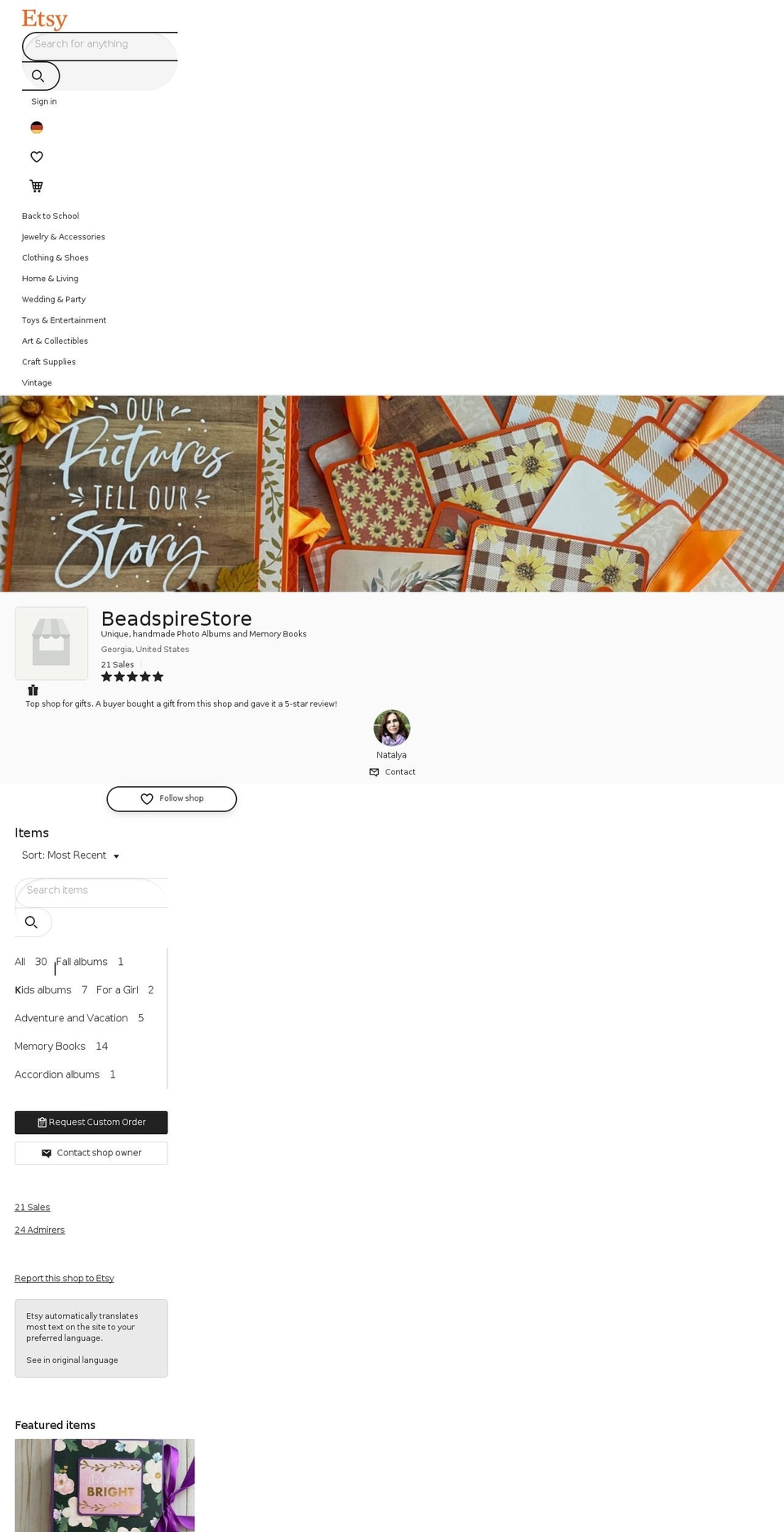 beadspire.com shopify website screenshot