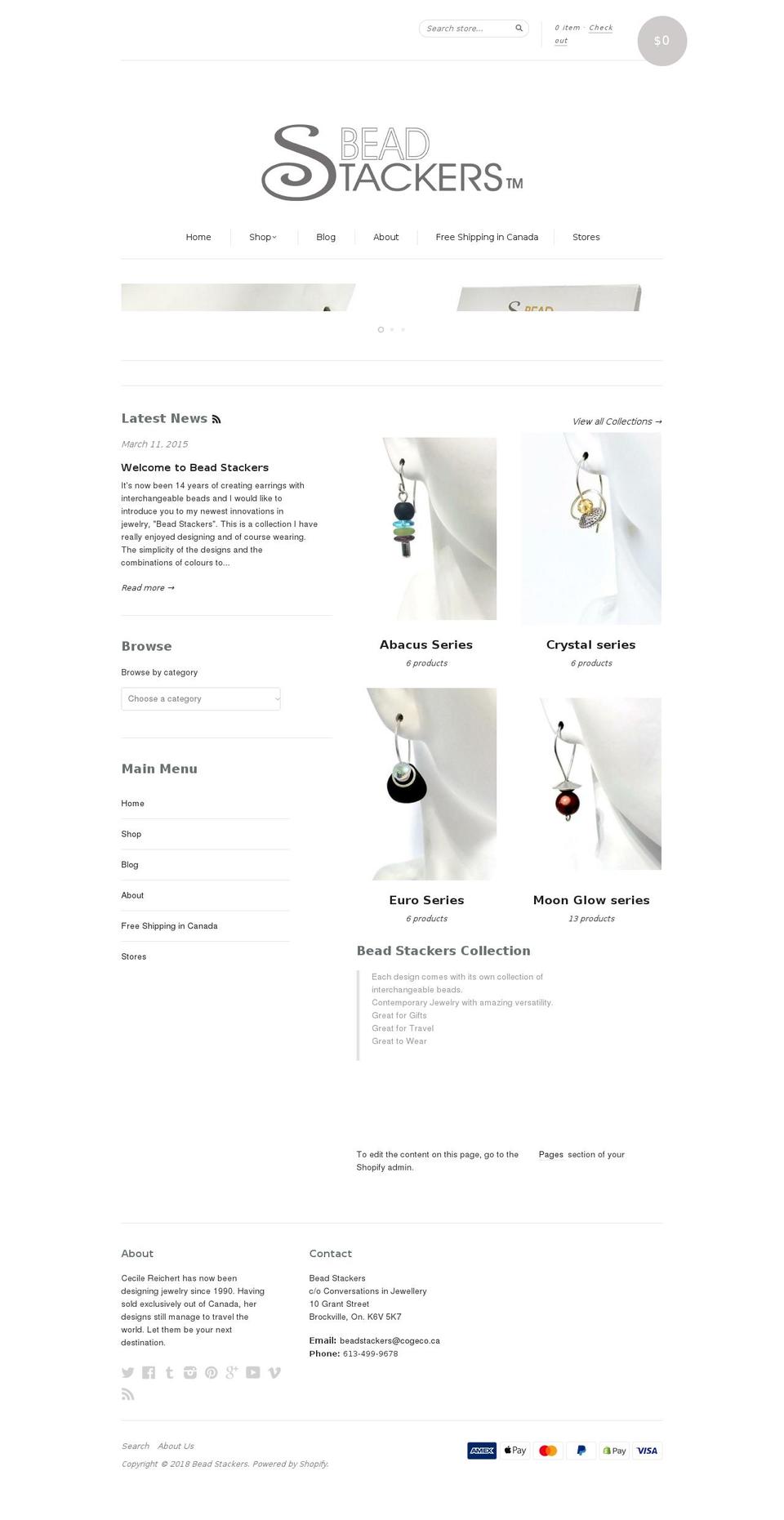 beadstackers.com shopify website screenshot