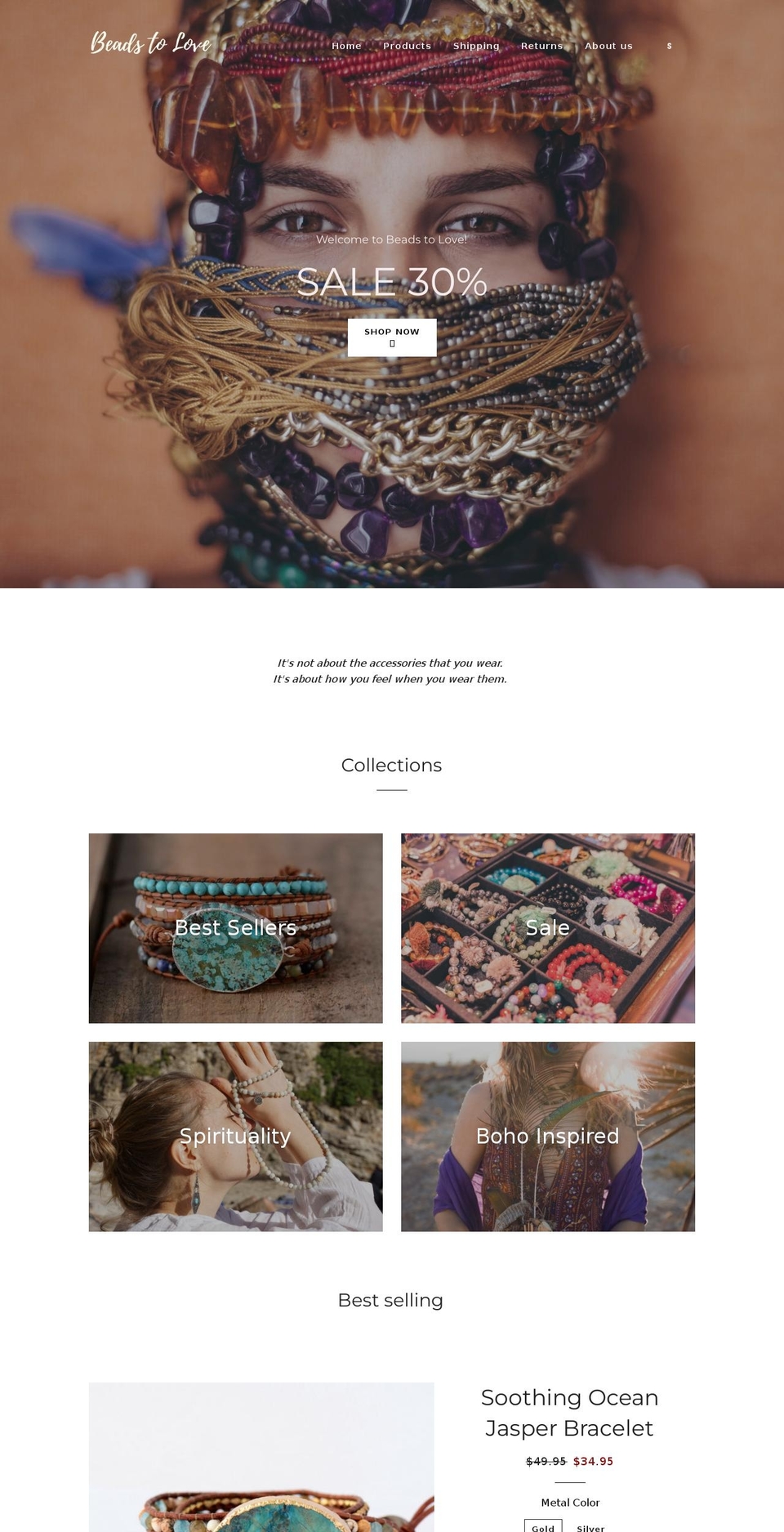 beadstolove.com shopify website screenshot