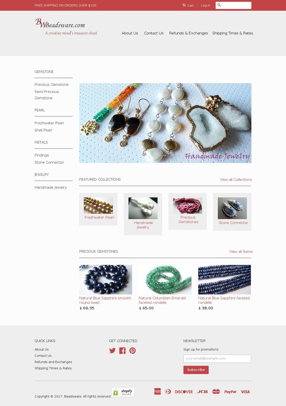 beadsware.com shopify website screenshot