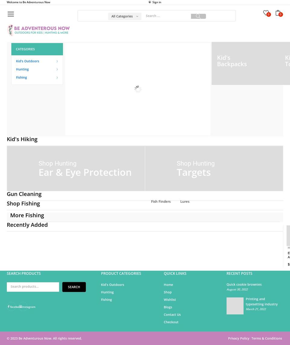Adventure Shopify theme site example beadventurousnow.com