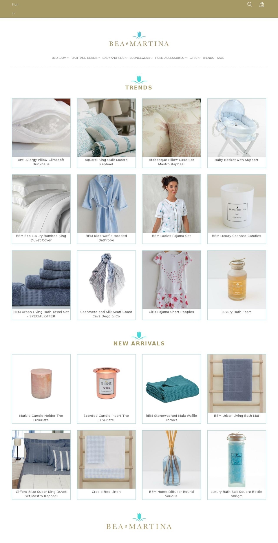 beaemartina.com shopify website screenshot