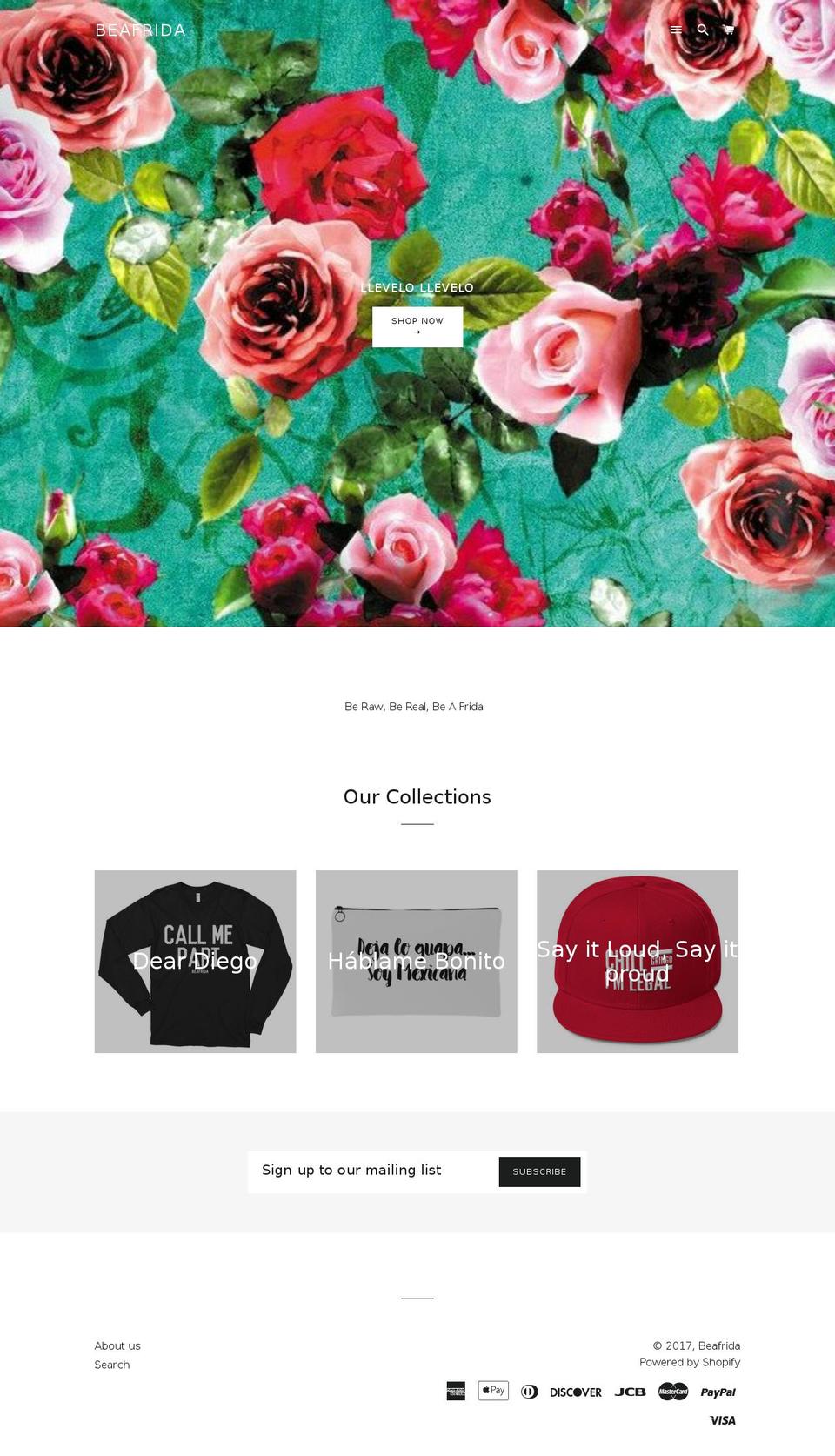 beafrida.com shopify website screenshot