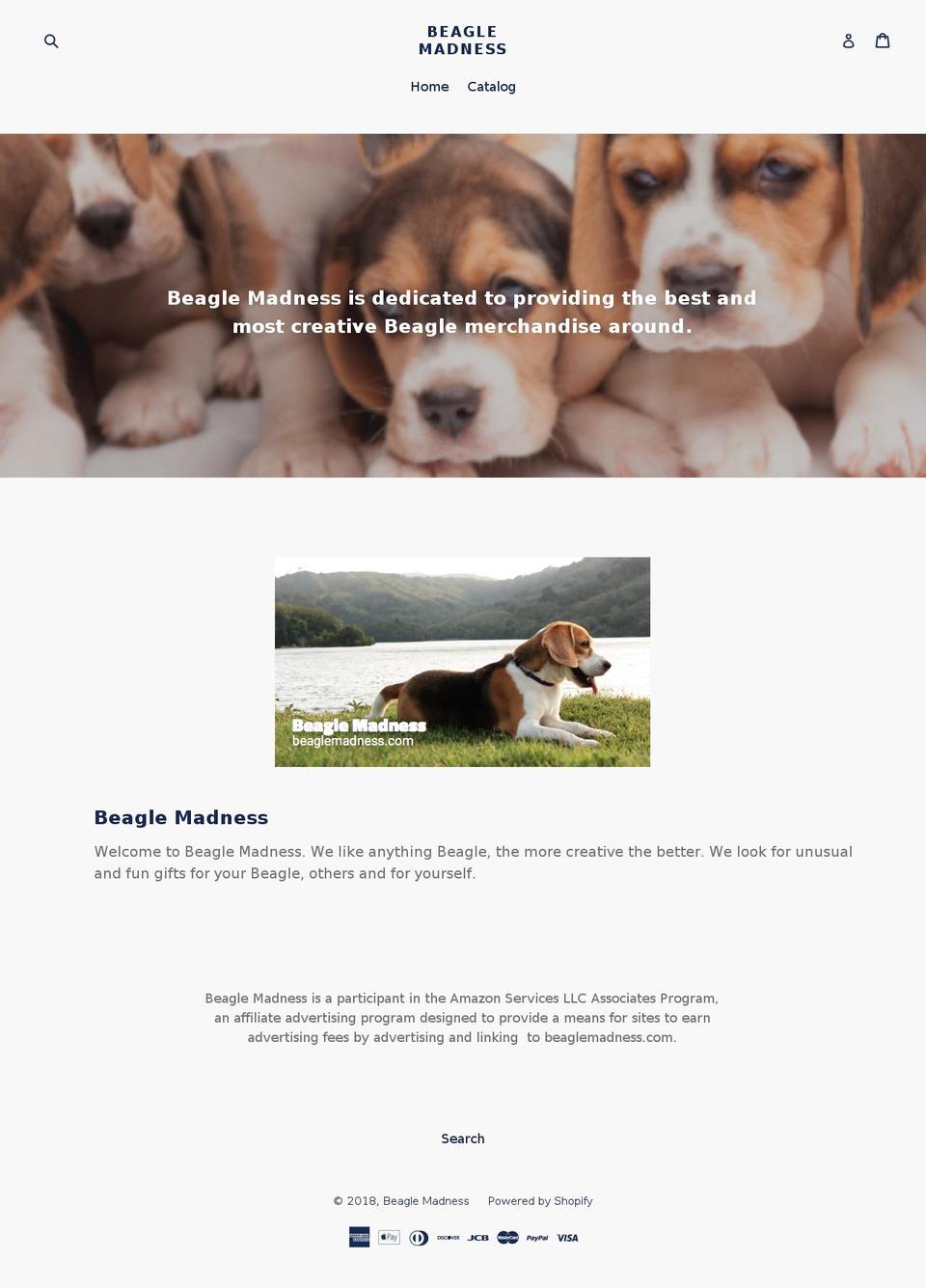 beaglemadness.com — Shopify storefront screenshot