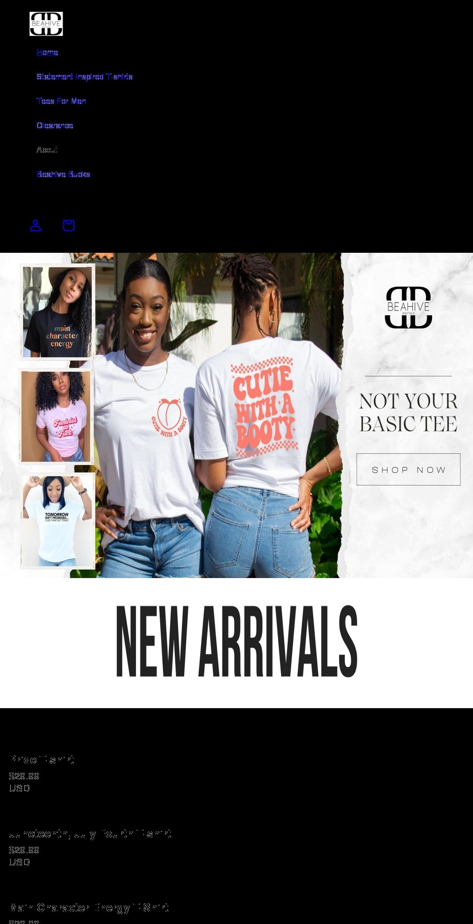 beahiveboutique.com shopify website screenshot