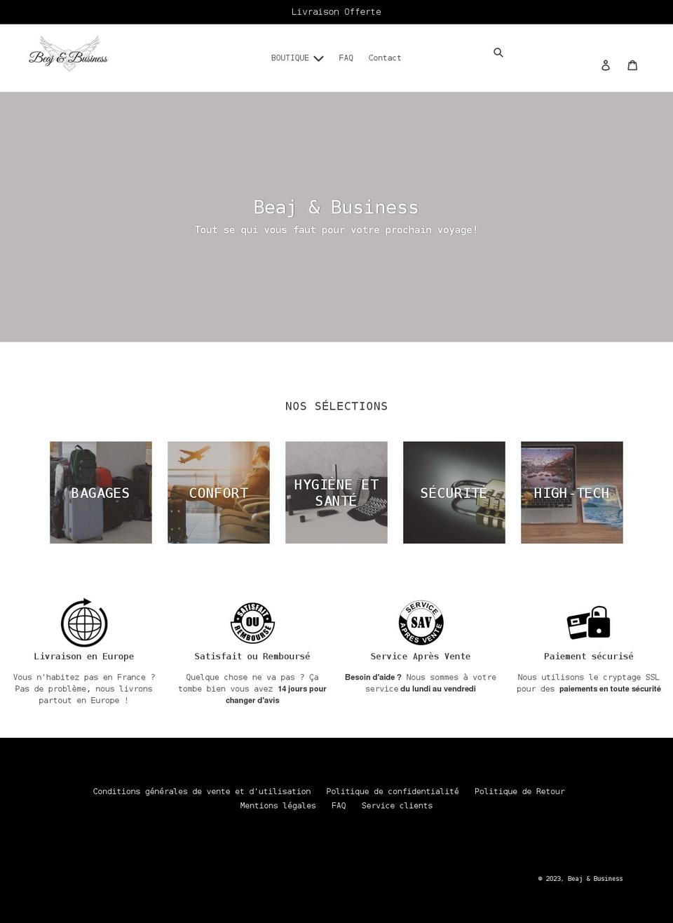 beajbusiness.com shopify website screenshot