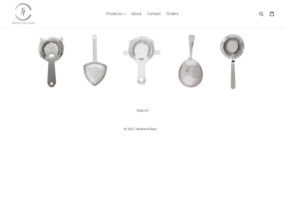 beakerandglass.com shopify website screenshot