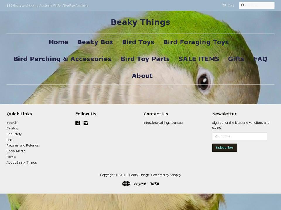 beakythings.com.au shopify website screenshot
