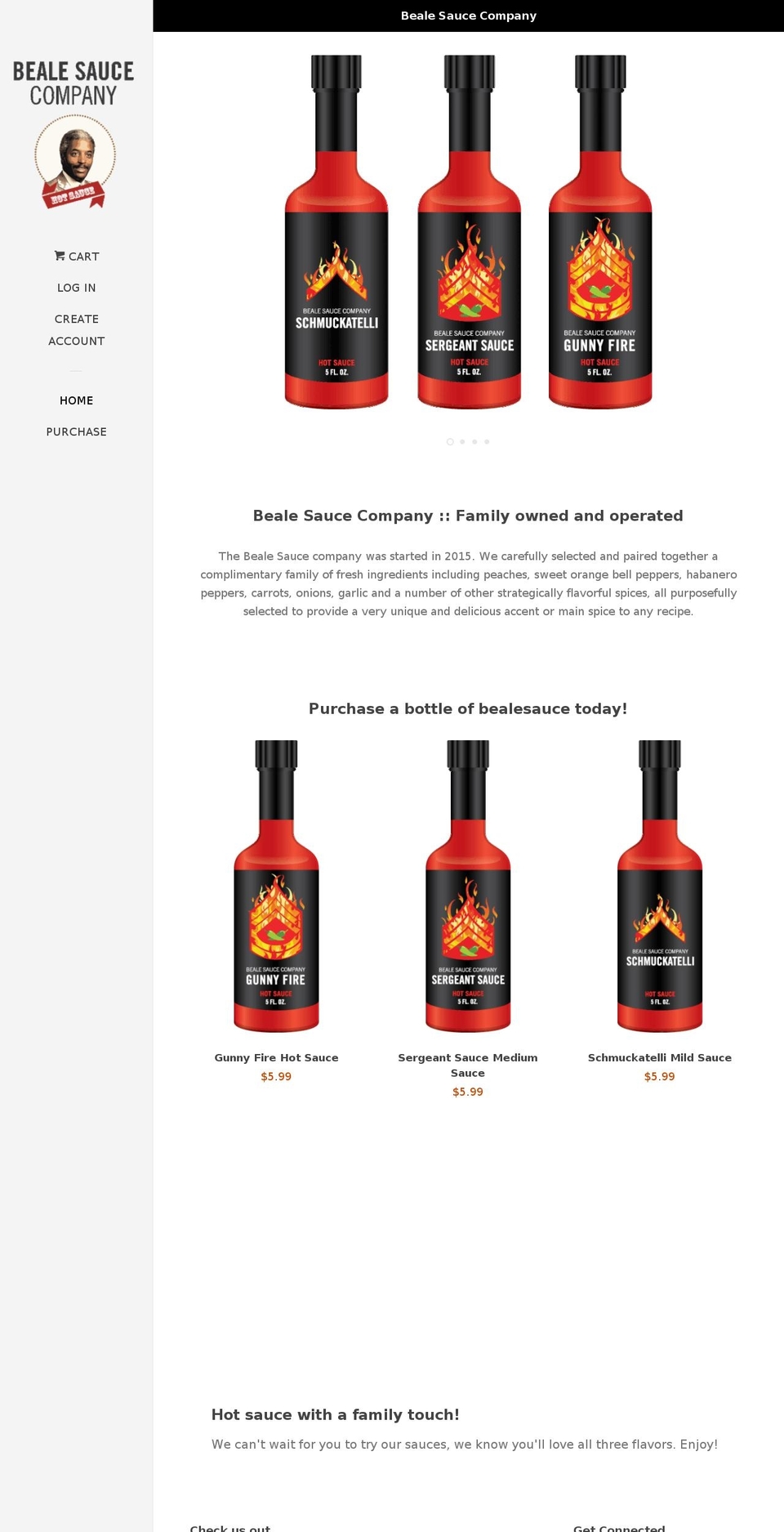bealesauce.com — Shopify storefront screenshot