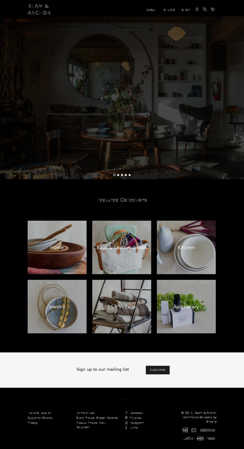 beamandanchor.com shopify website screenshot