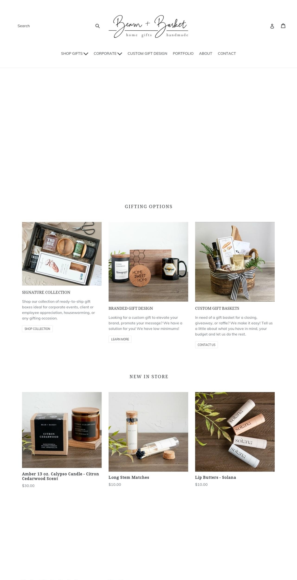 beamandbasket.com — Shopify storefront screenshot